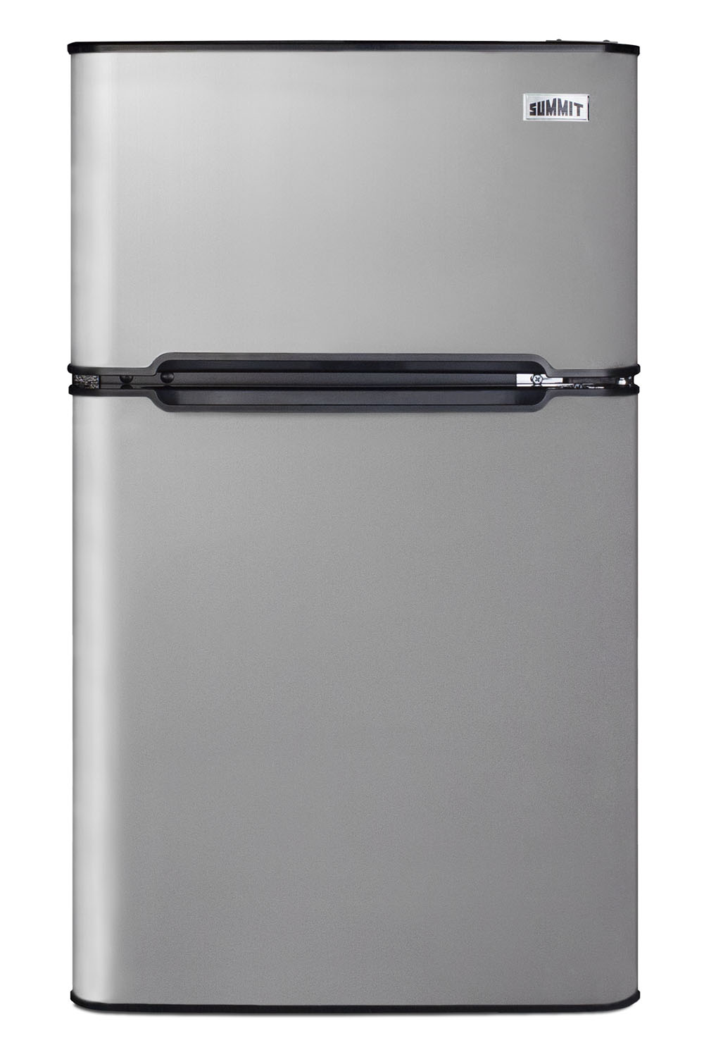 ENERGY STAR certified ADA height 2-door refrigerator-freezer with stainless steel doors and black cabinet
